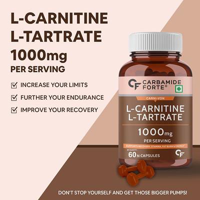 Buy CF L-Carnitine L-Tartrate 1000 mg Veg Capsule 60's Online at Discounted  Price