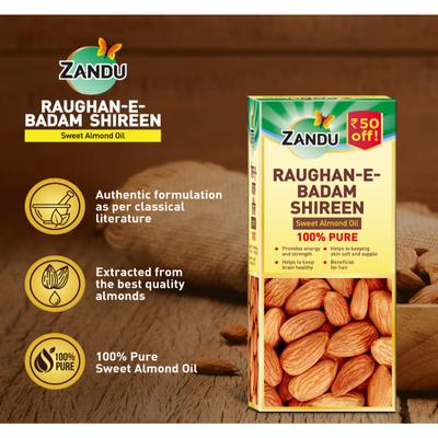 Zandu Raughan - E - Badam Shireen Sweet Almond Oil 100 ml - Personal Care (Ayush)