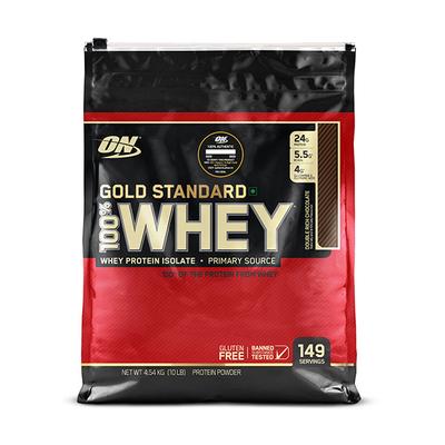 Optimum Nutrition (ON) 100% Whey Gold Standard Powder - Double Rich Chocolate 10 lb - Whey Proteins