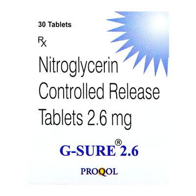 G SURE 2.6mg Tablet 30's - Angina