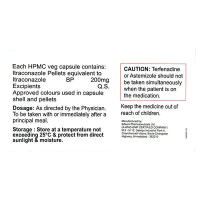 KITLER 200 Capsule 10's - Fungal Infections-Anf