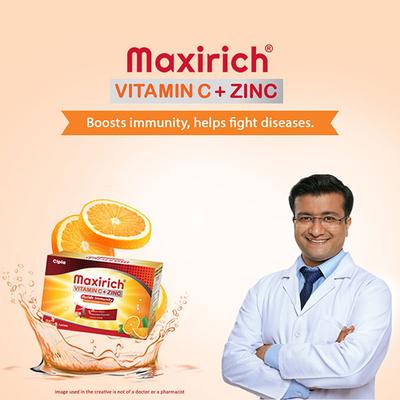 Maxirich Vitamin C+ Zinc Chewable Tablets 15's - Vitamin C