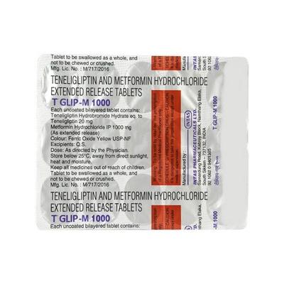 Tglip M 1000mg Tablet 15'S - Diabetes-Ant