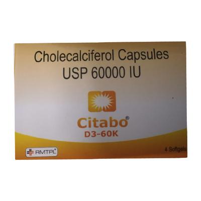 CITABO D3 60k Capsule 4's - Supplements-Vit
