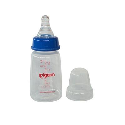 Pigeon Flexible PP Feeding Bottle with Square Base 2 Nipple (S) - Blue 120 ml - Feeding & Nursing