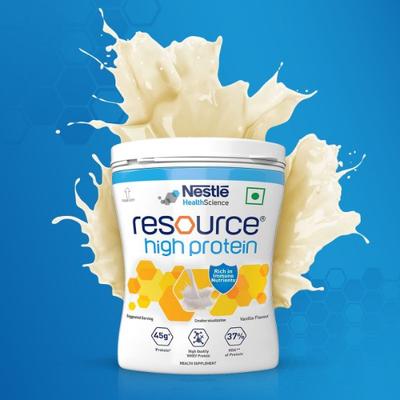Nestle Resource High Protein Powder - Vanilla Flavour 400 gm (Pet Jar) - Protein Drink