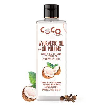Coco Crush Ayurvedic Cold Pressed Oil Pulling Coconut Oil - Peppermint, Clove 200 ml - Personal Care (Ayush)