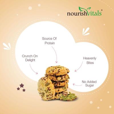 NourishVitals Sugar Free Multigrain Cookies 120 gm - Nutritional Bars