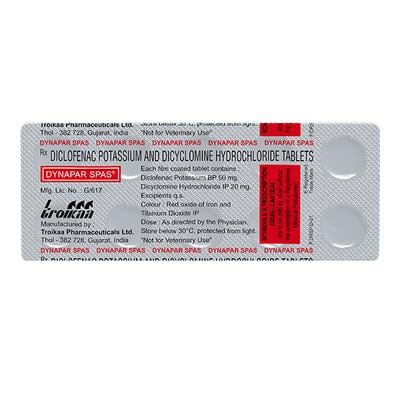 Dynapar Spas Tablet 10'S - Muscle Cramps/Spasticity-Mus