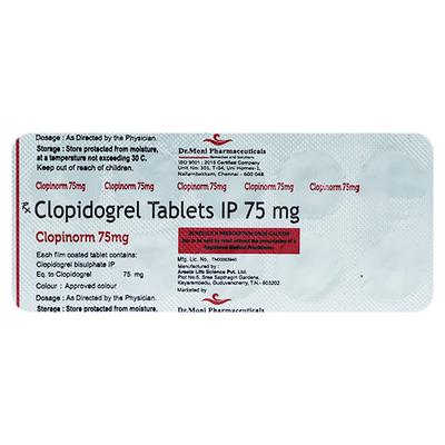 CLOPINORM 75 Tablet 10's - Blood Clot-Ant