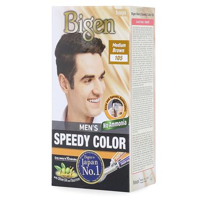 Bigen Men's Speedy Color - 105 Medium Brown 80 gm - Crème