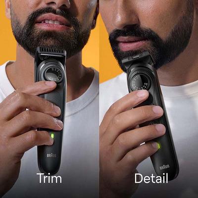 Braun Beard Trimmer 5, BT5420, Beard Trimmer for Men from Gillette, Style, Edge, Detail, Lifetime Sharp Blades Space Grey 416 gm - Grooming Kits