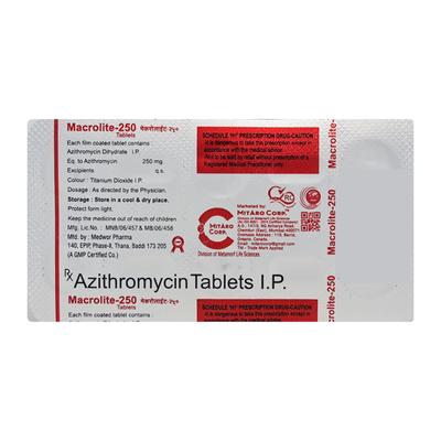 MACROLITE 250 Tablet 6's - Bacterial Infections-Mac