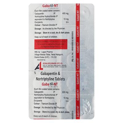 GABATIL NT 400mg Tablet 10's - Neuropathic Pain-Dru
