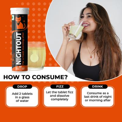 Fast&Up Nightout Tablet - Fizzy Lemon Flavour 10's - Energy Drinks