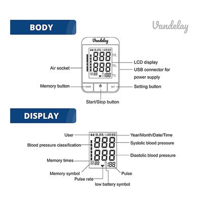 Vandelay Upper Arm Blood Pressure Monitor (Black) - Blood Pressure Monitor Device