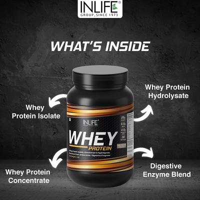 Inlife Whey Protein Powder - Cafe Mocha 1 kg - Whey Proteins