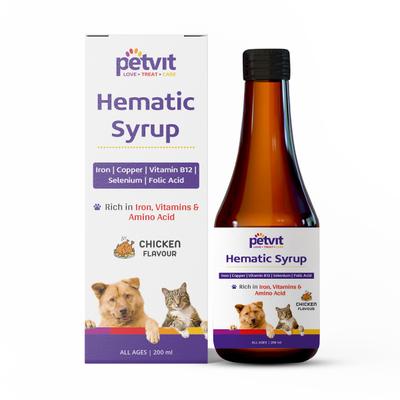 Petvit Hematic Syrup -For All Ages Breed Dogs & Cats 200 ml - Petfood
