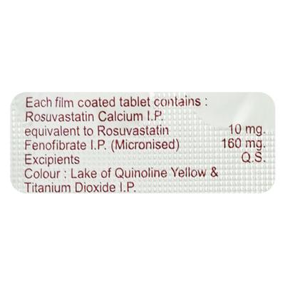 Rosuson F 10/160mg Tablet 10'S - High Cholesterol-Dys