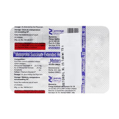 METODIL XL 25 Tablet 10's - Hypertension-Bet