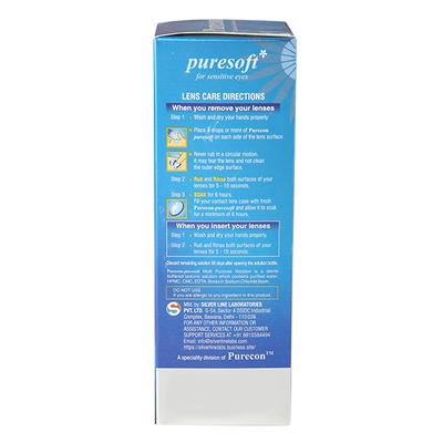 Purecon Puresoft Soft Contact Lens Solution for Sensitive Eyes 380 ml - Eyecare Lenses