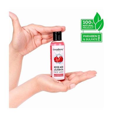 Greenberry Organics Face Wash - Rose & Jojoba Oil 100 ml - Face Wash & Cleansers