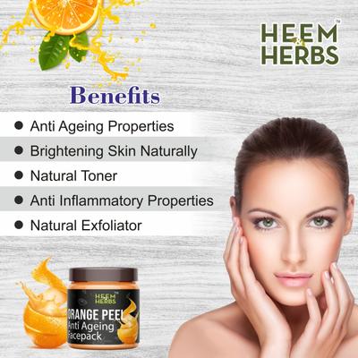 Heem & Herbs Anti Ageing Face Pack - Orange Peel 100 gm - Face Packs