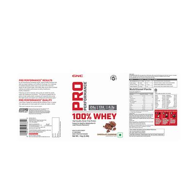 GNC Pro Performance 100% Whey Protein - Chocolate Supreme Flavour 1 kg - Whey Proteins