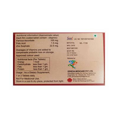 GENFER XT Tablet 10's - Iron Supplement/Anaemia-Vma