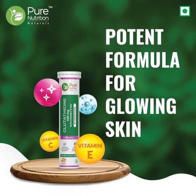 Pure Nutrition Glutathione 600 mg Effervescent Tablet - Orange 15's - Hair & Skin