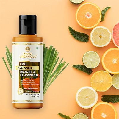 Khadi Organique Khadi Face Wash - Orange & Lemongrass 210 ml - Face Washes