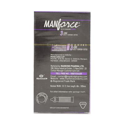 Manforce 3 in 1 Wild Condoms - Black Grapes Flaboured 10's - Plain/Flavoured Condoms