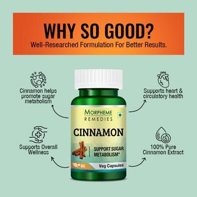 Morpheme Remedies Cinnamon 500mg Extract 60's - Digestive Health