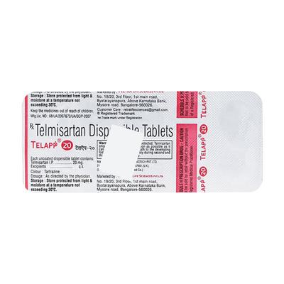TELAPP 20mg Tablet 10's - Hypertension-Ang