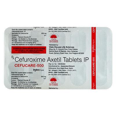 CEFUCARE 500 Tablet 10's - Bacterial Infections-Cep