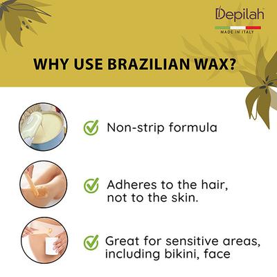Depilah Brazilian Hot Flim Wax - White Chocolate 500 gm - Hair Removal Accessories