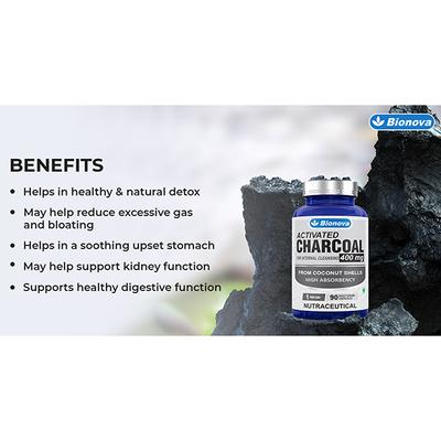 Bionova Activated Charcoal 400 mg Capsule 90's - Multi-Vitamins