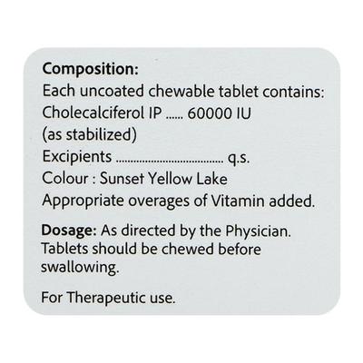 D CODE 60K SUGAR FREE ORANGE FLAVOUR Chewable Tablet 4's - Supplements-Vit