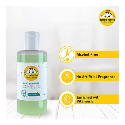 Tiffy & Toffee Multi Usage Baby Liquid Cleanser 1 Litre + Non-Alcoholic Hand Sanitizer - Tulsi 100 ml - Baby Skin Care