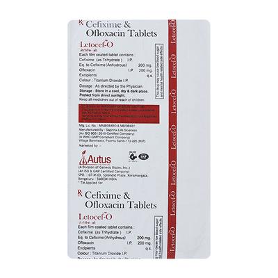 LETOCEF O Tablet 10's - Bacterial Infections-Cep