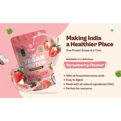Origin Nutrition Vegan Protein Powder - Strawberry Flavour 830 gm - Whey Proteins