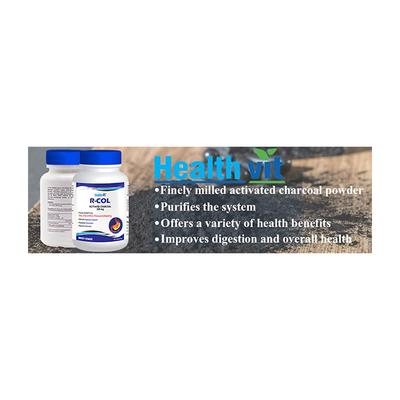 Healthvit R-COL Activated Charcoal 250 mg Capsule 60's - Digestive Health