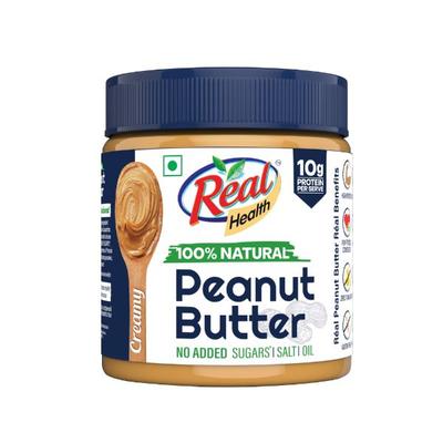Real Health 100% Natural Peanut Butter - Creamy 350 gm - Health Products