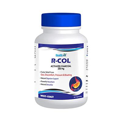 Healthvit R-COL Activated Charcoal 250 mg Capsule 60's - Digestive Health