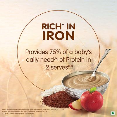 Nestle Cerelac Stage 2 (8 Months+) Powder - Ragi Apple 300 gm (Refill Pack) - Baby And Infant Supplements