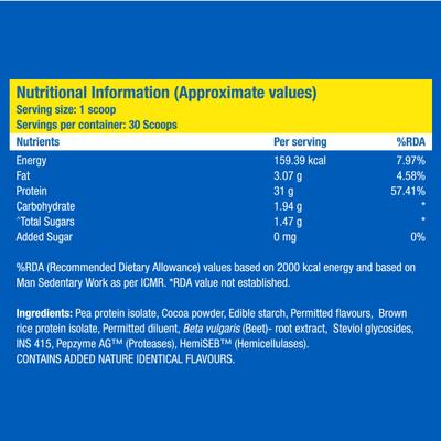 Fast&Up Plant Protein Isolate Powder - Ghana Chocolate Flavour 450 gm - Protein Drink