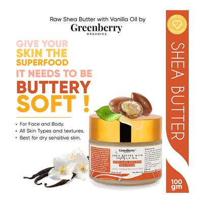 Greenberry Organics Shea Butter with Vanilla Oil Cream 100 gm - Lotions & Creams