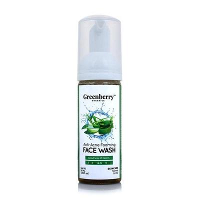 Greenberry Organics Anti-Acne Foaming Face Wash 50 ml - Face Wash & Cleansers