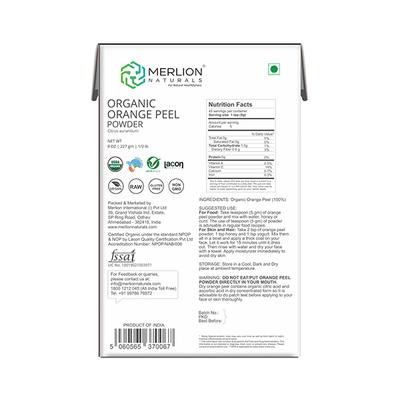 Merlion Naturals Organic Orange Peel Powder 227 gm - Face Packs