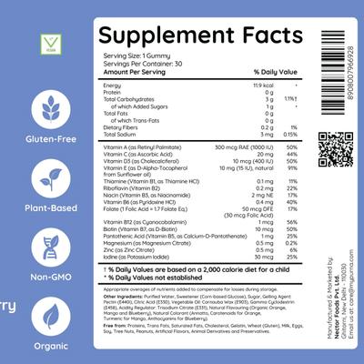 Purna Gummies Kids Multivitamin Gummies for Growth, Immunity and Health 30's - Multi-Vitamins